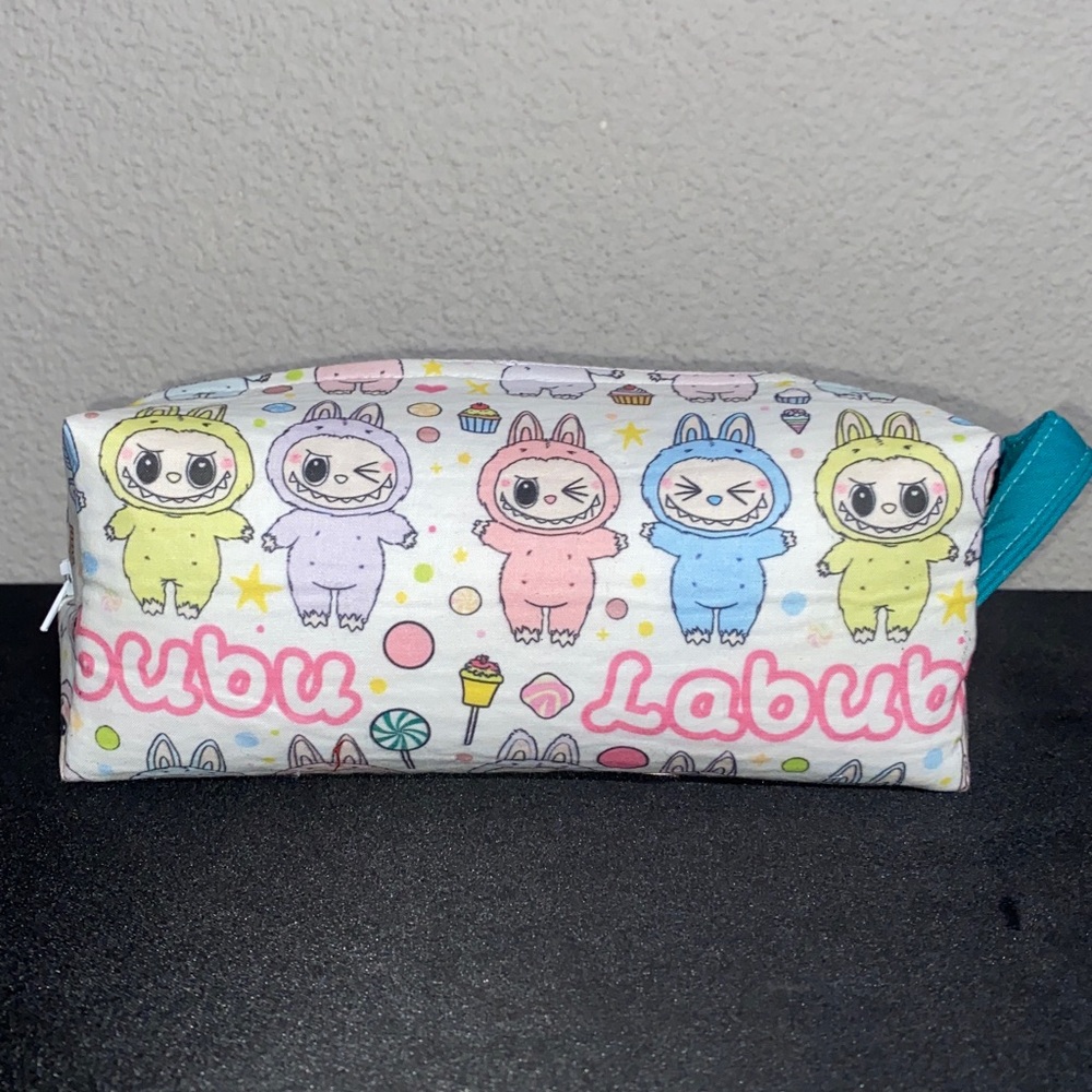 Handmade- Labubu Inspired Monsters Print Cosmetic Bag
